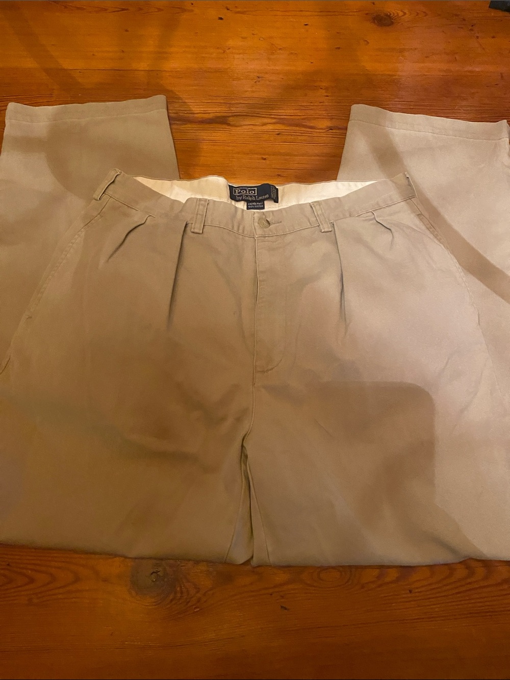 Polo by Ralph Lauren Men’s Tan Pleated Chino Pants